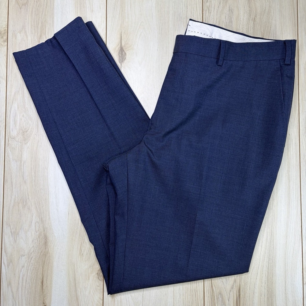 Suitsupply Vitale Barberis Tropical 120s Wool Dress Pants Mens Size 38x32 Blue